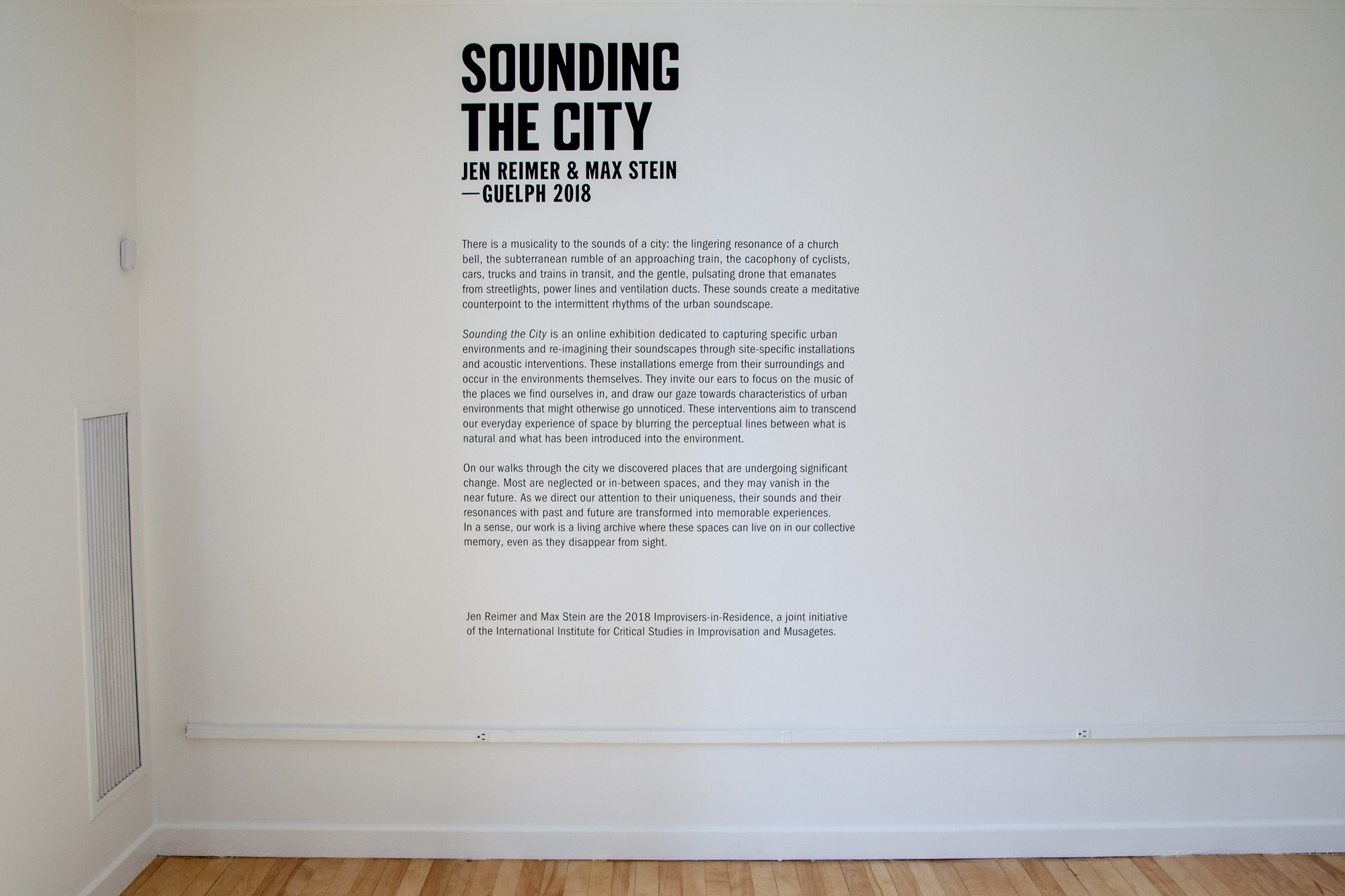 Exhibition photo 2 - Sounding the City 003 - Guelph 2018